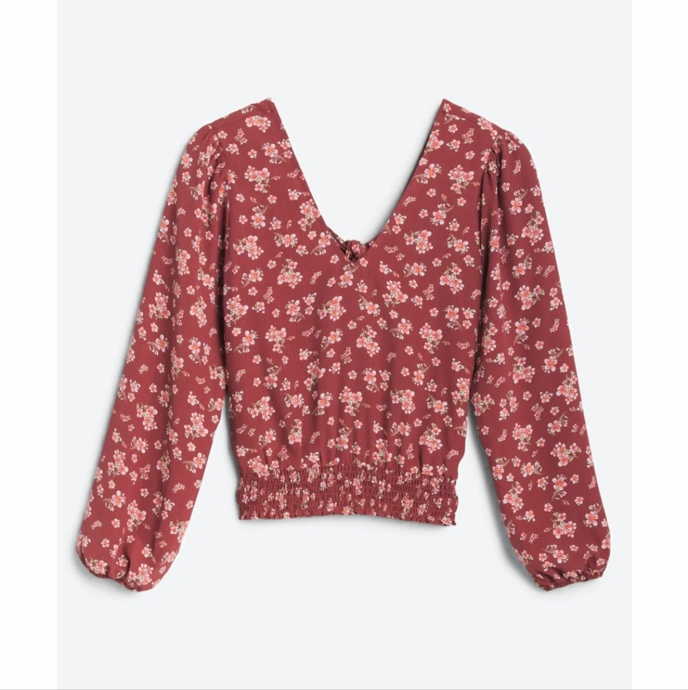 Nine Britton Tie Back Floral Cropped Blouse XSP - Picture 2 of 4